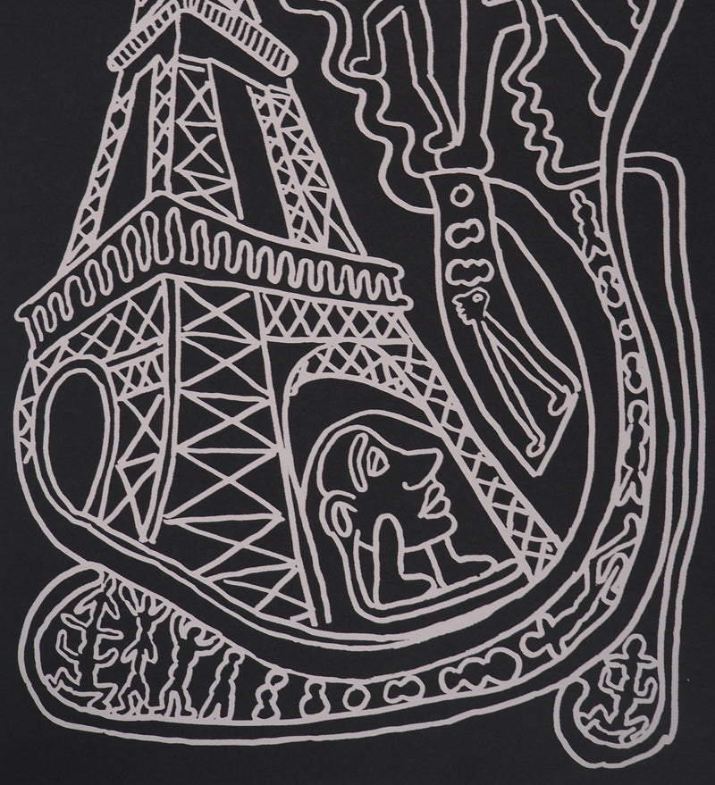 Yvon TAILLANDIER : Paris : La Tour Eiffel en noir sur gris, Sérigraphie originale (photo de détail 3) - Crédit photo : Galerie Art.Paris