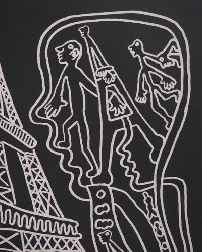 Yvon TAILLANDIER : Paris : La Tour Eiffel en noir sur gris, Sérigraphie originale (photo de détail 4) - Crédit photo : Galerie Art.Paris