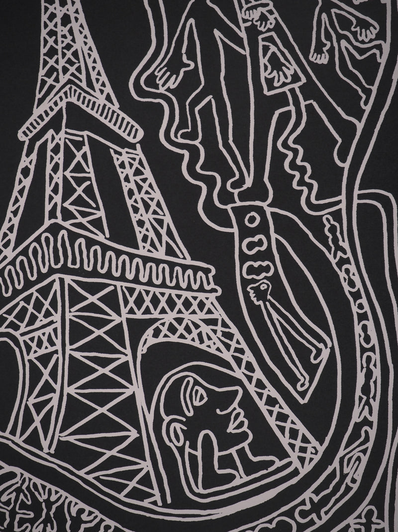 Yvon TAILLANDIER : Paris : La Tour Eiffel en noir sur gris, Sérigraphie originale (photo de détail 5) - Crédit photo : Galerie Art.Paris