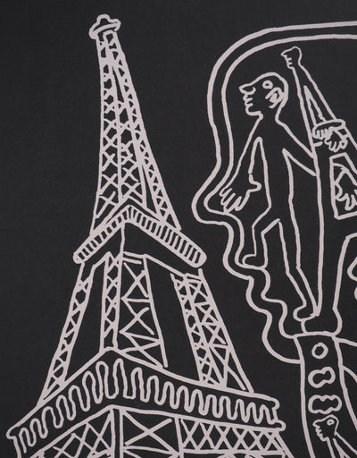 Yvon TAILLANDIER : Paris : La Tour Eiffel en noir sur gris, Sérigraphie originale (photo de détail 6) - Crédit photo : Galerie Art.Paris