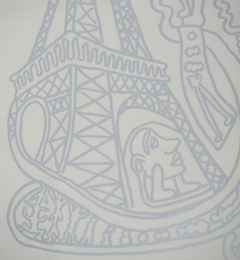 Yvon TAILLANDIER : Paris : La Tour Eiffel en argenté sur blanc, Sérigraphie originale (photo de détail 5) - Crédit photo : Galerie Art.Paris