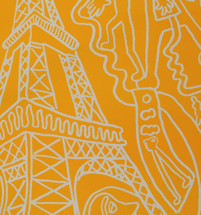 Yvon TAILLANDIER : Paris : La Tour Eiffel en orange, Sérigraphie originale (photo de détail 3) - Crédit photo : Galerie Art.Paris