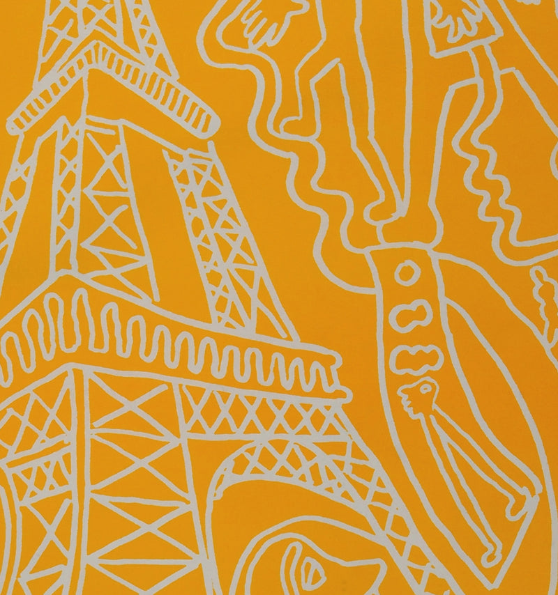 Yvon TAILLANDIER : Paris : La Tour Eiffel en orange, Sérigraphie originale (photo de détail 3) - Crédit photo : Galerie Art.Paris