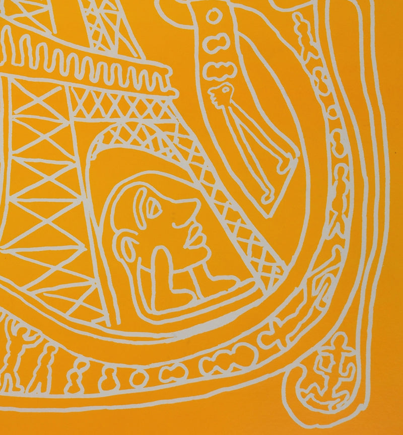 Yvon TAILLANDIER : Paris : La Tour Eiffel en orange, Sérigraphie originale (photo de détail 4) - Crédit photo : Galerie Art.Paris