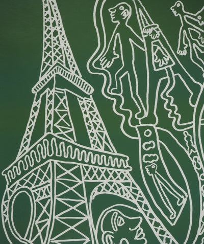Yvon TAILLANDIER : Paris : La Tour Eiffel en vert, Sérigraphie originale (photo de détail 6) - Crédit photo : Galerie Art.Paris