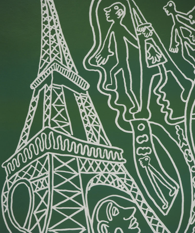 Yvon TAILLANDIER : Paris : La Tour Eiffel en vert, Sérigraphie originale (photo de détail 6) - Crédit photo : Galerie Art.Paris