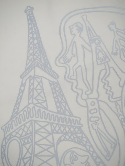 Yvon TAILLANDIER : Paris : La Tour Eiffel en argent sur blanc, Sérigraphie originale (photo de détail 4) - Crédit photo : Galerie Art.Paris