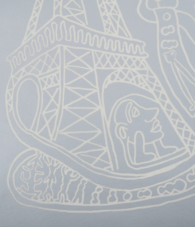 Yvon TAILLANDIER : Paris : La Tour Eiffel en argent sur blanc, Sérigraphie originale (photo de détail 3) - Crédit photo : Galerie Art.Paris