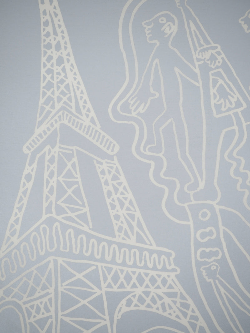 Yvon TAILLANDIER : Paris : La Tour Eiffel en argent sur blanc, Sérigraphie originale (photo de détail 6) - Crédit photo : Galerie Art.Paris