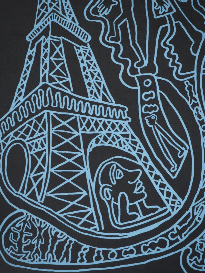 Yvon TAILLANDIER : Paris : La Tour Eiffel en noir sur bleu, Sérigraphie originale (photo de détail 4) - Crédit photo : Galerie Art.Paris