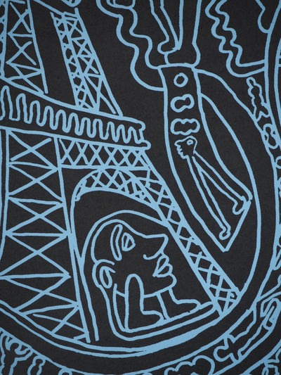 Yvon TAILLANDIER : Paris : La Tour Eiffel en noir sur bleu, Sérigraphie originale (photo de détail 5) - Crédit photo : Galerie Art.Paris