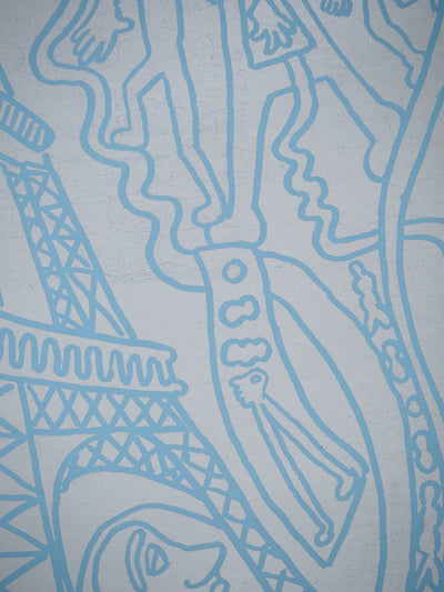 Yvon TAILLANDIER : Paris : La Tour Eiffel en argent sur bleu, Sérigraphie originale (photo de détail 6) - Crédit photo : Galerie Art.Paris