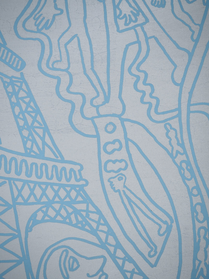 Yvon TAILLANDIER : Paris : La Tour Eiffel en argent sur bleu, Sérigraphie originale (photo de détail 6) - Crédit photo : Galerie Art.Paris