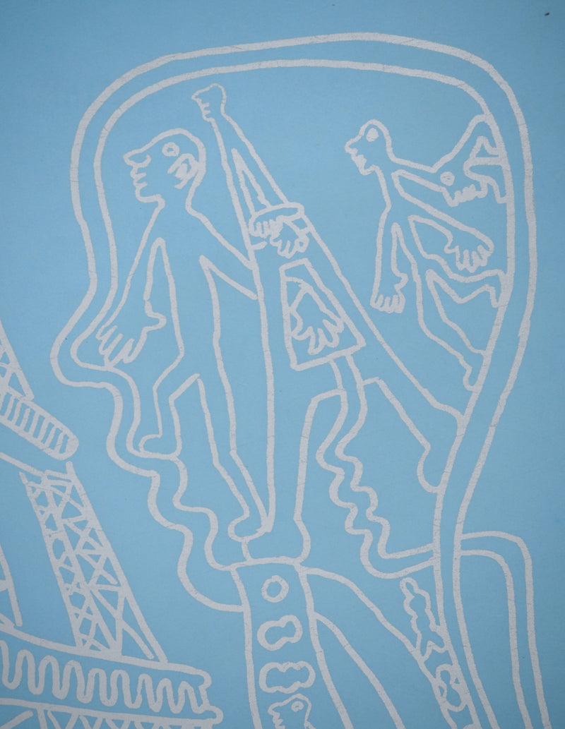Yvon TAILLANDIER : Paris : La Tour Eiffel en argent sur bleu, Sérigraphie originale (photo de détail 5) - Crédit photo : Galerie Art.Paris