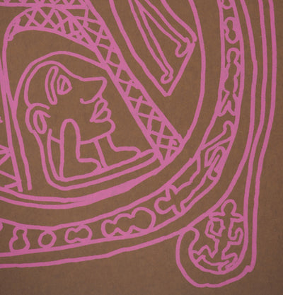 Yvon TAILLANDIER : Paris : La Tour Eiffel en rose sur marron, Sérigraphie originale (photo de détail 6) - Crédit photo : Galerie Art.Paris