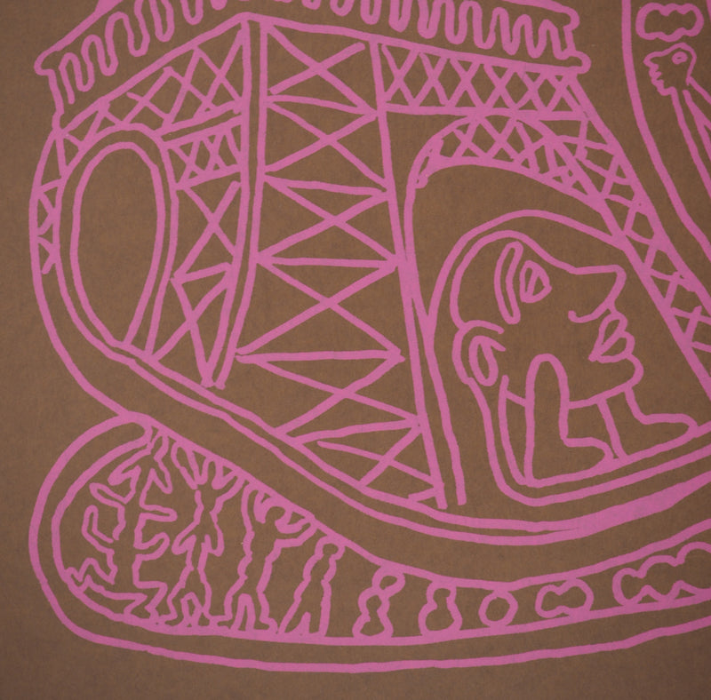Yvon TAILLANDIER : Paris : La Tour Eiffel en rose sur marron, Sérigraphie originale (photo de détail 7) - Crédit photo : Galerie Art.Paris