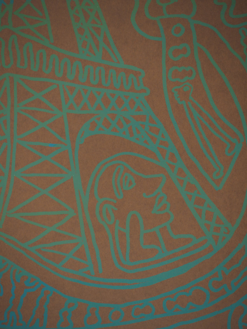 Yvon TAILLANDIER : Paris : La Tour Eiffel en vert sur marron, Sérigraphie originale (photo de détail 7) - Crédit photo : Galerie Art.Paris
