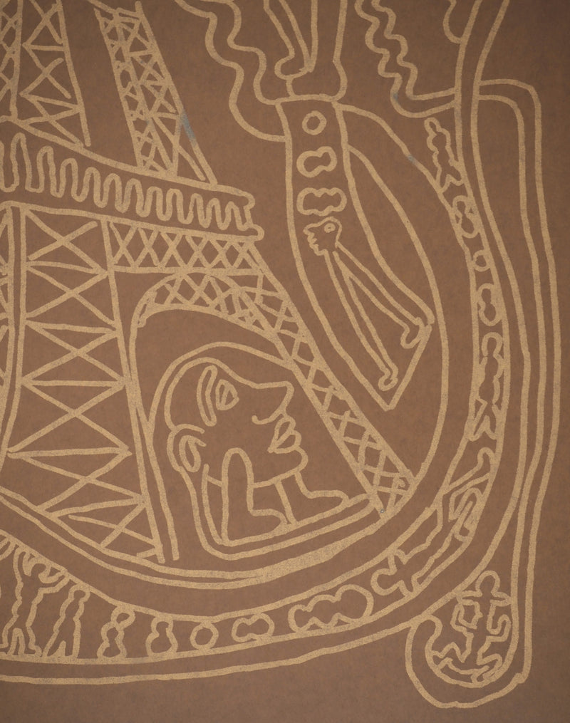 Yvon TAILLANDIER : Paris : La Tour Eiffel en doré sur marron, Sérigraphie originale (photo de détail 4) - Crédit photo : Galerie Art.Paris