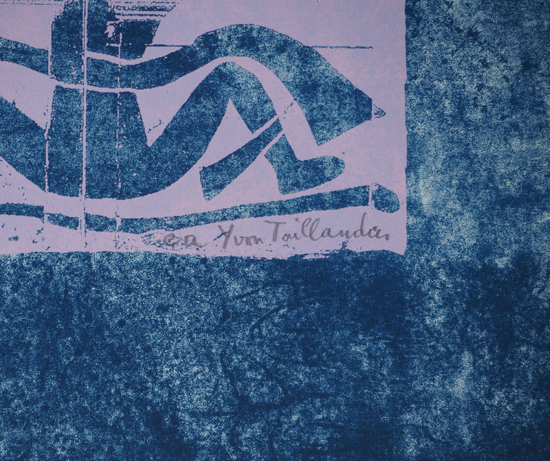 Yvon TAILLANDIER : Totem intérieur coloré bleu, Sérigraphie originale (photo de détail 3) - Crédit photo : Galerie Art.Paris