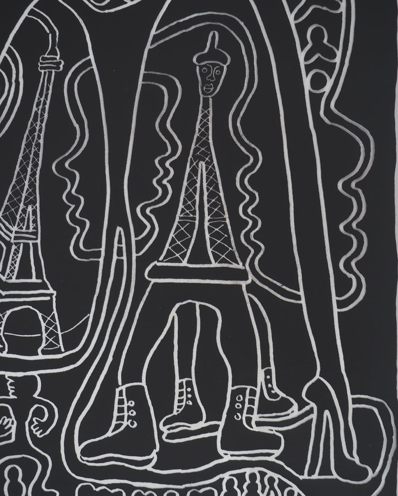 Yvon TAILLANDIER : La parisienne en noir sur rhodoïd, Sérigraphie originale (photo de détail 2) - Crédit photo : Galerie Art.Paris