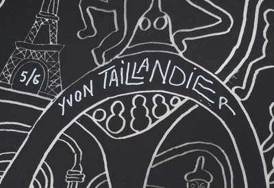 Yvon TAILLANDIER : La parisienne en noir sur rhodoïd, Sérigraphie originale (photo de détail 5) - Crédit photo : Galerie Art.Paris