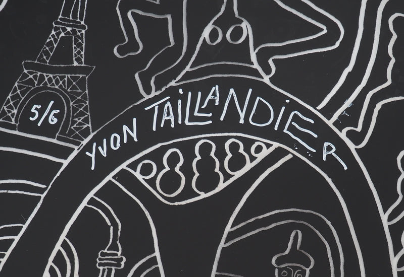 Yvon TAILLANDIER : La parisienne en noir sur rhodoïd, Sérigraphie originale (photo de détail 5) - Crédit photo : Galerie Art.Paris