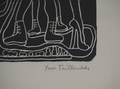 Yvon TAILLANDIER : La parisienne en noir sur blanc, Sérigraphie originale (photo de détail 5) - Crédit photo : Galerie Art.Paris