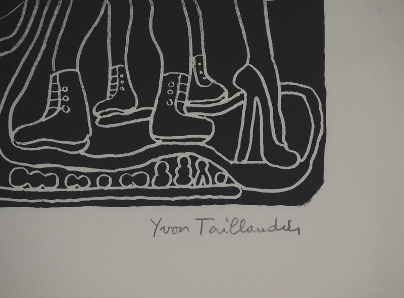 Yvon TAILLANDIER : La parisienne en noir sur blanc, Sérigraphie originale (photo de détail 5) - Crédit photo : Galerie Art.Paris