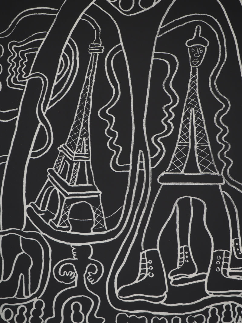 Yvon TAILLANDIER : La parisienne en noir sur blanc, Sérigraphie originale (photo de détail 6) - Crédit photo : Galerie Art.Paris