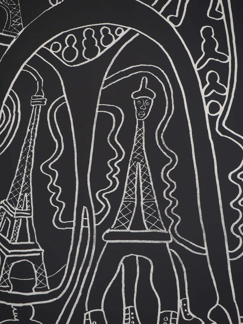 Yvon TAILLANDIER : La parisienne en noir sur blanc, Sérigraphie originale (photo de détail 7) - Crédit photo : Galerie Art.Paris