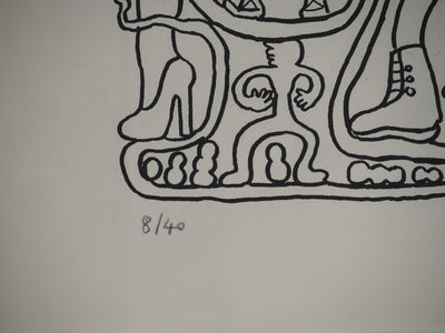 Yvon TAILLANDIER : La parisienne en traits noir sur blanc, Sérigraphie originale (photo de détail 7) - Crédit photo : Galerie Art.Paris