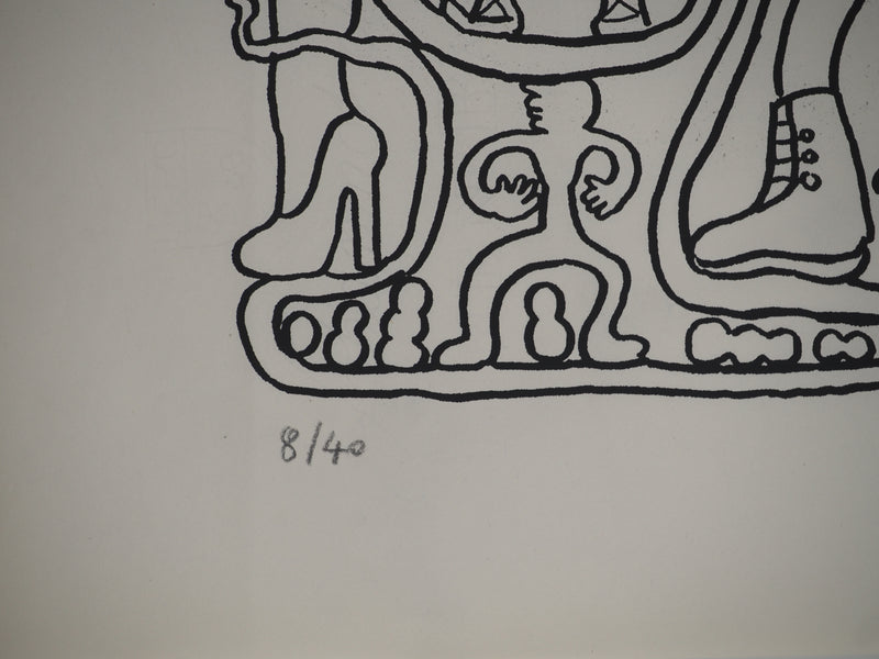 Yvon TAILLANDIER : La parisienne en traits noir sur blanc, Sérigraphie originale (photo de détail 7) - Crédit photo : Galerie Art.Paris