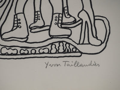 Yvon TAILLANDIER : La parisienne en traits noir sur blanc, Sérigraphie originale (photo de détail 2) - Crédit photo : Galerie Art.Paris