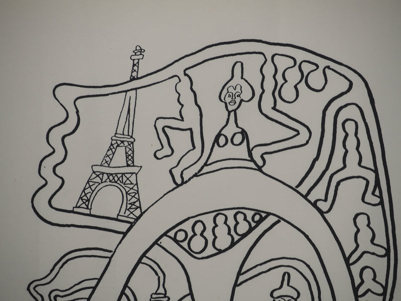 Yvon TAILLANDIER : La parisienne en traits noir sur blanc, Sérigraphie originale (photo de détail 4) - Crédit photo : Galerie Art.Paris