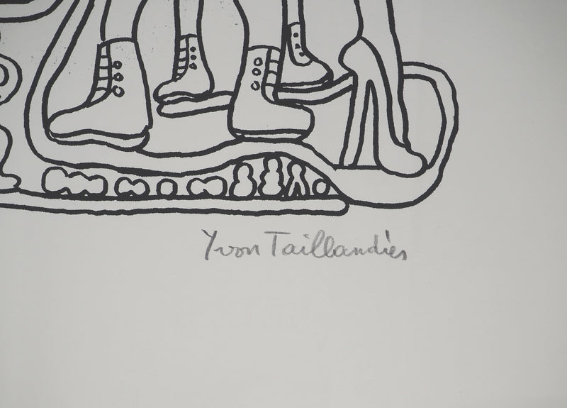 Yvon TAILLANDIER : La parisienne en traits noir sur blanc II, Sérigraphie originale (photo de détail 3) - Crédit photo : Galerie Art.Paris