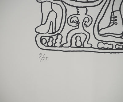 Yvon TAILLANDIER : La parisienne en traits noir sur blanc II, Sérigraphie originale (photo de détail 7) - Crédit photo : Galerie Art.Paris