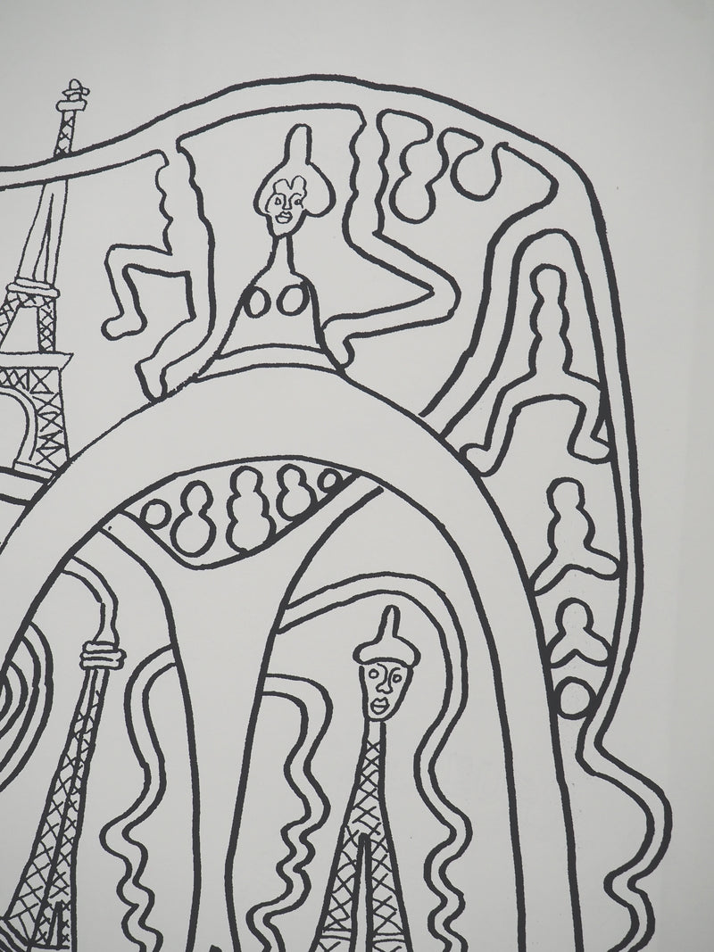 Yvon TAILLANDIER : La parisienne en traits noir sur blanc II, Sérigraphie originale (photo de détail 4) - Crédit photo : Galerie Art.Paris