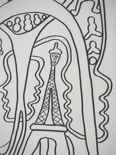 Yvon TAILLANDIER : La parisienne en traits noir sur blanc II, Sérigraphie originale (photo de détail 6) - Crédit photo : Galerie Art.Paris
