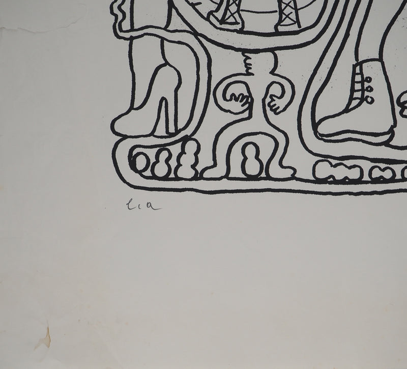 Yvon TAILLANDIER : La parisienne en traits noir sur blanc III, Sérigraphie originale (photo de détail 4) - Crédit photo : Galerie Art.Paris