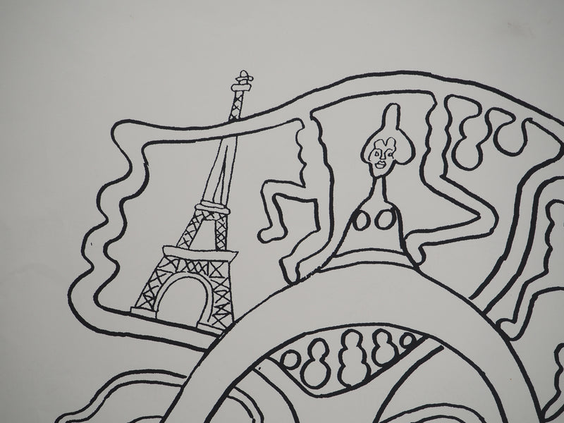 Yvon TAILLANDIER : La parisienne en traits noir sur blanc III, Sérigraphie originale (photo de détail 5) - Crédit photo : Galerie Art.Paris