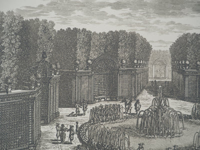 Famille PERELLE : Fontaine de l'Etoile à Versailles, Gravure originale (photo de détail 4) - Crédit photo : Galerie Art.Paris