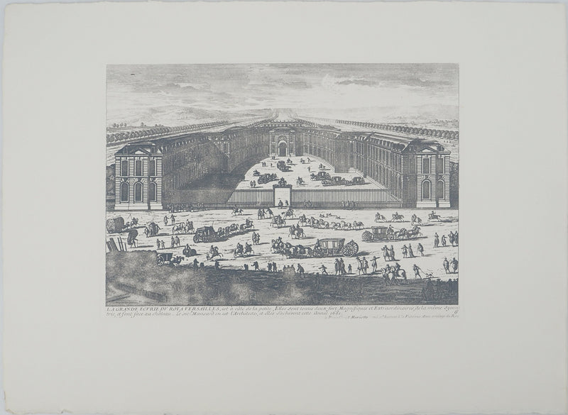 Famille PERELLE : La grande écurie du roi, Gravure originale (vue générale) - Crédit photo : Galerie Art.Paris
