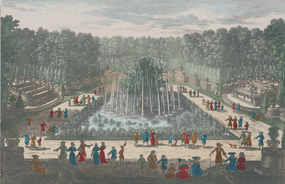 Famille PERELLE : Vue en perspective du jardin de Versailles, Gravure originale (photo de détail 2) - Crédit photo : Galerie Art.Paris