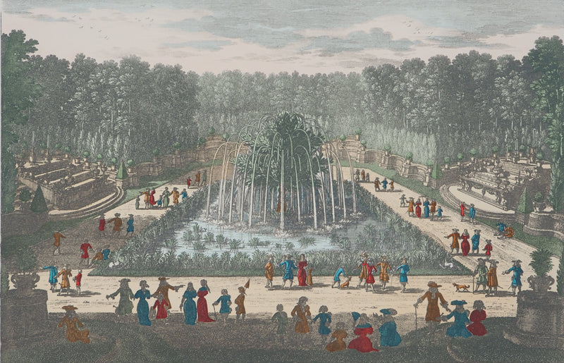 Famille PERELLE : Vue en perspective du jardin de Versailles, Gravure originale (photo de détail 2) - Crédit photo : Galerie Art.Paris