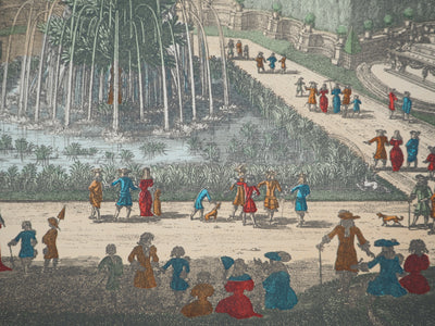 Famille PERELLE : Vue en perspective du jardin de Versailles, Gravure originale (photo de détail 3) - Crédit photo : Galerie Art.Paris