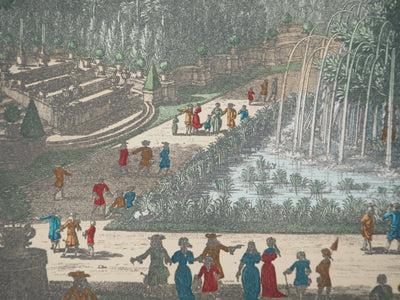 Famille PERELLE : Vue en perspective du jardin de Versailles, Gravure originale (photo de détail 4) - Crédit photo : Galerie Art.Paris