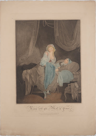 Louis BOILLY : Jeune femme alitée, Gravure originale (vue générale) - Crédit photo : Galerie Art.Paris