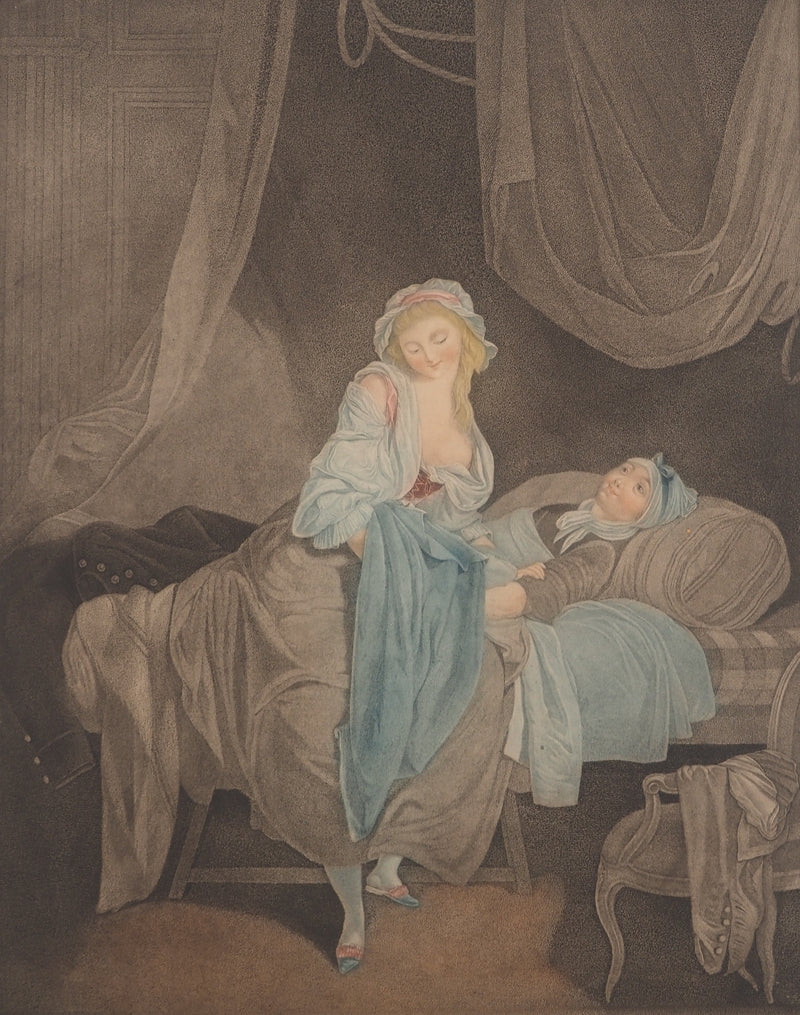 Louis BOILLY : Jeune femme alitée, Gravure originale (photo de détail 2) - Crédit photo : Galerie Art.Paris