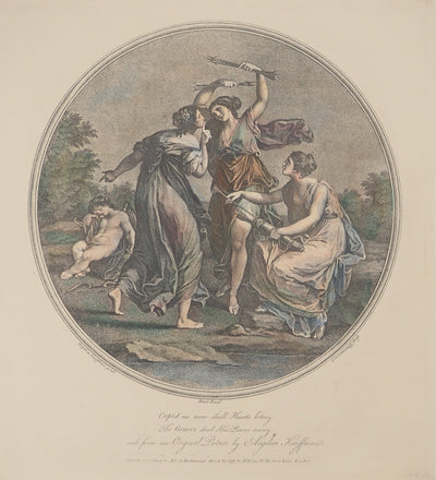 Angelica KAUFFMAN : Cupidon et les trois Grâces, Gravure originale (photo de détail 2) - Crédit photo : Galerie Art.Paris