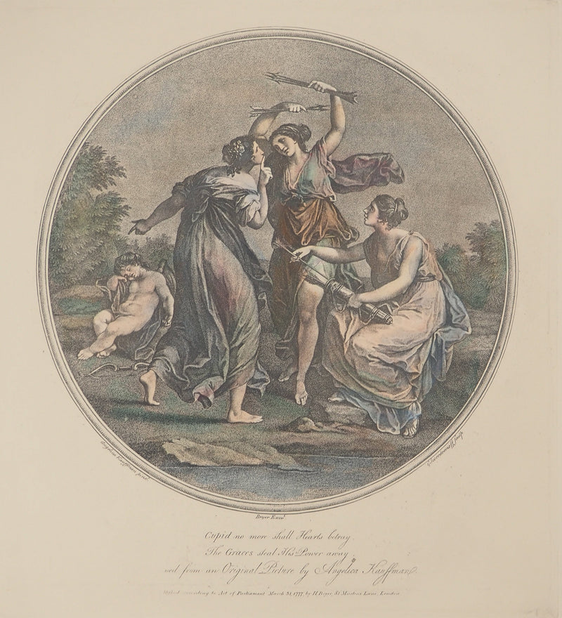 Angelica KAUFFMAN : Cupidon et les trois Grâces, Gravure originale (photo de détail 2) - Crédit photo : Galerie Art.Paris